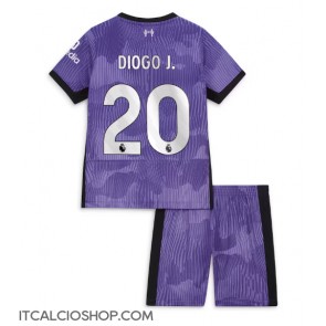 Liverpool Diogo Jota #20 Terza Maglia Bambino 2023-24 Manica Corta (+ Pantaloni corti)